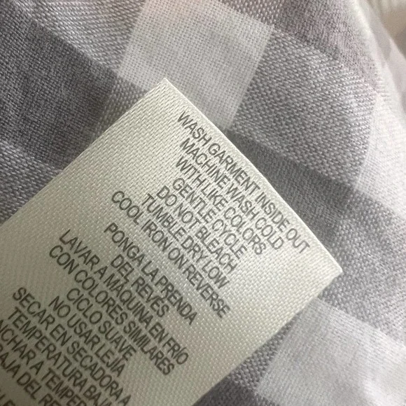 Simply Noelle sz. L, XL  white & gray checkered button up casual, office #1634 - Picture 10 of 10